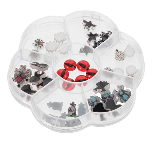 HONMEET 1 Schachtel Halloween Nail Charms mit Mini Resin Figuren Geister Spinnen Fledermäuse DIY Nagel Schmuck Zubehör für Spooky Manicure Party Nail Art Dekoration HONMEET 1 Schachtel Halloween Nail Charms mit Mini Resin Figuren Geister Spinnen Fledermäuse DIY Nagel Schmuck Zubehör für Spooky Manicure Party Nail Art Dekoration von HONMEET