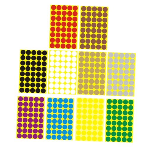 HONMEET 10 Blatt Runde Aufkleber Selbstklebend Ablösbare Farbetiketten für Büro Schule Vorratsdosen Vielseitig Beschriftbar mit Stift Marker für Markierung und Organisation HONMEET 10 Blatt Runde Aufkleber Selbstklebend Ablösbare Farbetiketten für Büro Schule Vorratsdosen Vielseitig Beschriftbar mit Stift Marker für Markierung und Organisation von HONMEET