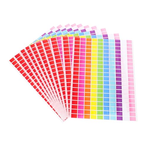 HONMEET 10 Blatt Selbstklebende Farbige Rechteckige Etiketten Kleine Klassifizierungsaufkleber Ablösbare Aufkleber für Büro Zuhause und Schule Farben Je Praktische Markierungsaufkleber von HONMEET