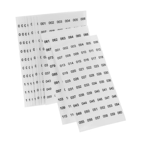 HONMEET 10 Blatt Selbstklebende Nummernaufkleber Transparente Inventar Nummernaufkleber zur Organisation von Nagellackflaschen Starke Haftung Langlebige Beschriftungssticker für und von HONMEET