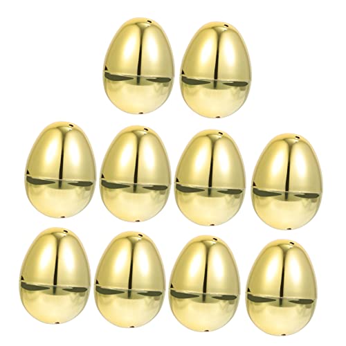 HONMEET 10 Stück Befüllbare Ostereier aus Hochwertigem Kunststoff Dekorative Eier für Ostern zum Füllen mit Süßigkeiten und Goldene Farbvariante für Festliche Anlässe von HONMEET
