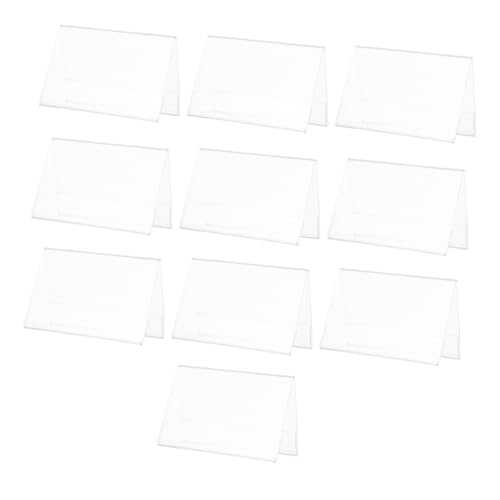 HONMEET 10 Stück Teiliges Acryl Namensschildhalter Doppelseitig Transparent Stabiler Gäste display ständer für Konferenzen Restaurants Büros und Veranstaltungen von HONMEET