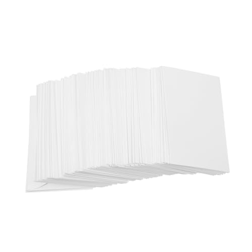HONMEET 100 Stück Weiße Papier Kartenumschläge Dickes Material Praktisch für Dokumentenaufbewahrung Büro Organisation Kleine Briefumschläge Ohne Aufdruck von HONMEET