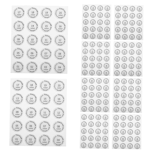 HONMEET 10Stücke Selbstklebende Lippenstift und Lipgloss mit Farbnumerierung für Einfache Farbsortierung im Klassenzimmer und Langlebig und Praktisch von HONMEET