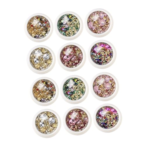 HONMEET 12 Boxen Nail Art Charms: DIY Gemischte Strass-nagel-charms Zubehör Maniküre Edelsteine kunst Nieten Perlen Edelsteine pailletten Schmuck Zubehör Für Den Heimsalon HONMEET 12 Boxen Nail Art Charms: DIY Gemischte Strass-nagel-charms Zubehör Maniküre Edelsteine kunst Nieten Perlen Edelsteine pailletten Schmuck Zubehör Für Den Heimsalon von HONMEET