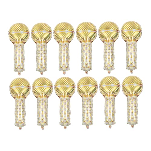 HONMEET 12 Stück Aufblasbare Mikrofon folienballons Retro Party Deko Aluminiumfolie Langlebig Musikfestival Partyzubehör HONMEET 12 Stück Aufblasbare Mikrofon folienballons Retro Party Deko Aluminiumfolie Langlebig Musikfestival Partyzubehör von HONMEET