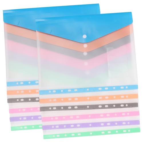 HONMEET 12 Stück Dokumentenmappe mit Druckknopf Wasserdichte Organizer Taschen für Büro Schule und Reisen Transparente Aufbewahrung mit Sichtfenster und Fächern zur Praktischen von HONMEET