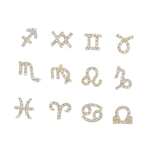 HONMEET 12 Stück Teiliges Nagelornament aus Hochwertiger Legierung mit Einzigartigem Design Langlebig Bunte Manicure Dekoration für DIY Nailart und Praktische Fingernagelverzierung von HONMEET