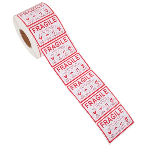 HONMEET 1Rolle Zerbrechliche Warnetiketten Selbstklebende Versandaufkleber für Flexibles Papiermaterial Kennzeichnung für Empfindliche Produkte Hohe von HONMEET