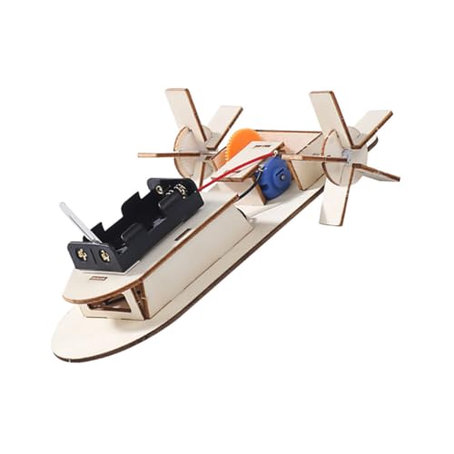 HONMEET 2 Stück Teiliges DIY Holzboot Modellset mit Elektrischem Propeller Vorgefertigte Holzbausatz für Fördert Handwerkliche Fähigkeiten und Wissenschaftliche Neugier Zufällige Farbe von HONMEET