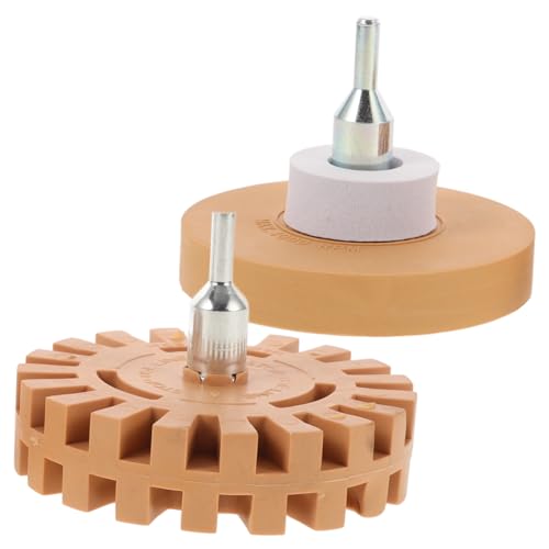 HONMEET 2 Stück Teiliges Eraser Wheel Kit mit Gezahnter und Solider Gummi radiergummi Pneumatischer Aufkleber Klebereste Entferner Effizient Sicher Vielseitig für Auto und Industrie von HONMEET