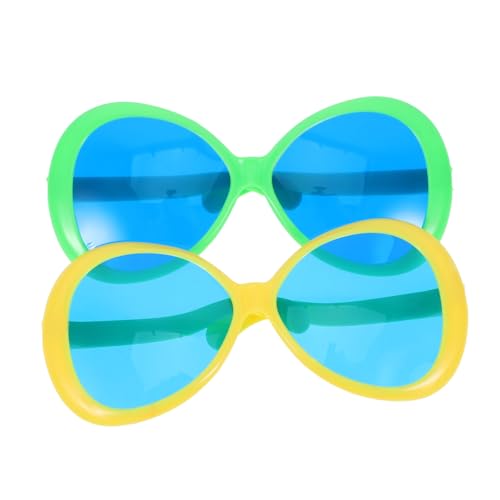 HONMEET 2 Stücke Übergroße Bunte Hawaii-sonnenbrillen Lustige Party Selfie-brille Tropisches Strand-accessoire Große Auffällige Sommer-spaßbrillen in Gelb und Grün HONMEET 2 Stücke Übergroße Bunte Hawaii-sonnenbrillen Lustige Party Selfie-brille Tropisches Strand-accessoire Große Auffällige Sommer-spaßbrillen in Gelb und Grün von HONMEET