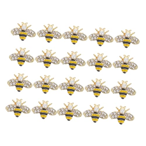HONMEET 20 Stück Bienen Nagelschmuck Kreative Bienenform Nagel Dekoration Diy Maniküre Zubehör aus Legierung für Einzigartige Nageldesigns von HONMEET