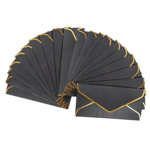 HONMEET 20 Stück Teiliges Kleine Förmige Klappkarten Umschläge mit Goldener Kante Elegante Papierumschläge für Hochzeitseinladungen Faltbare Dekorative Einladungskartenumschläge Tragbar von HONMEET