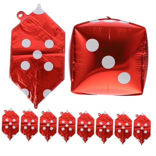 HONMEET 20 Stück Würfel Folienballons aus Aluminium Rote Würfel Luftballons als Kreative Partydeko Spiel Themen Deko für Motto Foto Requisiten und Festliche Hintergrundgestaltung von HONMEET