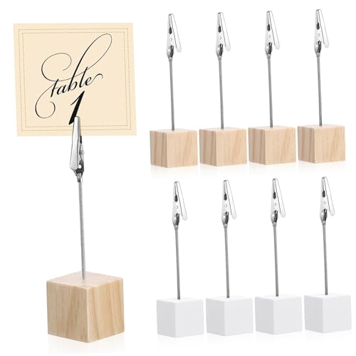 HONMEET 20Stücke Tischnummernhalter aus Weiße und Holzfarbene Klammern Stabiler Fotohalter für Notizen Menükarten Tischkarten für Hochzeiten Partys Büro HONMEET 20Stücke Tischnummernhalter aus Weiße und Holzfarbene Klammern Stabiler Fotohalter für Notizen Menükarten Tischkarten für Hochzeiten Partys Büro von HONMEET
