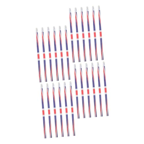 HONMEET 24 Stück Teiliges Holzbleistifte Radiergummi Union Jack Motiv Leicht Spitzbar Bunte Schulbleistifte für Erwachsene Kreative Schreibwaren für Schule und Büro von HONMEET