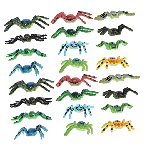 HONMEET 24Stücke Teiliges Realistische Spinnenfiguren für Lustige Streichspielzeuge Halloween Deko und Party Mitgebsel Sicher und Langlebig für Spiele und Streiche von HONMEET