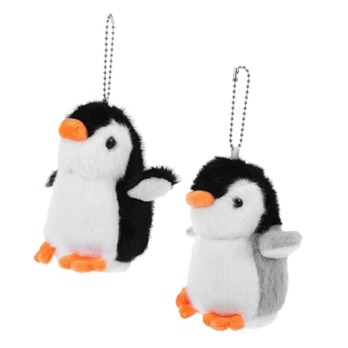HONMEET 2Stücke Plüsch Pinguin Schlüsselanhänger Niedliche Tierfiguren für Schwarz Partygeschenk oder Taschenanhänger für Jungen von HONMEET