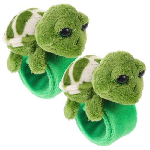 HONMEET 2Stücke Plüsch Schildkröten Schnapparmband Lustige Tier Ohrfeigenarmbänder Partygeschenk für Komfortabel und Langlebig von HONMEET
