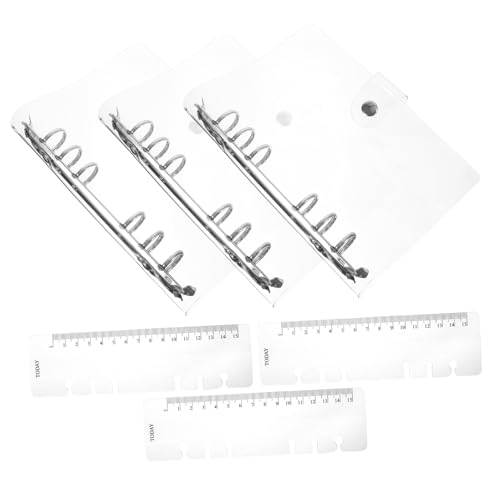 HONMEET 3 Stück Teiliges PVC Binder Cover Transparente Notizbuchhülle mit Knopfverschluss Langlebige Ringbuch Schutzhülle für Schüler Lehrer und Büro Praktischer Nachfüllbare Ordner von HONMEET