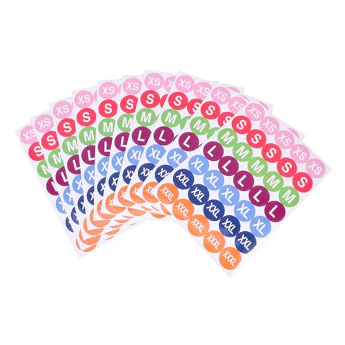 HONMEET 350 Stück Bunte Selbstklebende Größenetiketten Runde Aufkleber in Verschiedenen Größen Farbcodiert für Kleidung T shirts Einfache Anwendung für DIY Namensetiketten und HONMEET 350 Stück Bunte Selbstklebende Größenetiketten Runde Aufkleber in Verschiedenen Größen Farbcodiert für Kleidung T shirts Einfache Anwendung für DIY Namensetiketten und von HONMEET