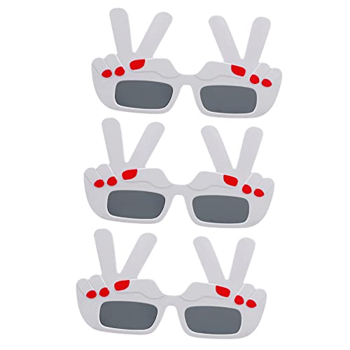 HONMEET 3St Lustige Brille mit Gesten frauen brille Maskerade Neuartige Sonnenbrille geschenk Gläser kreative brille kreative Halloween-Brille Abschlussball dekorativer Spiegel Plastik von HONMEET