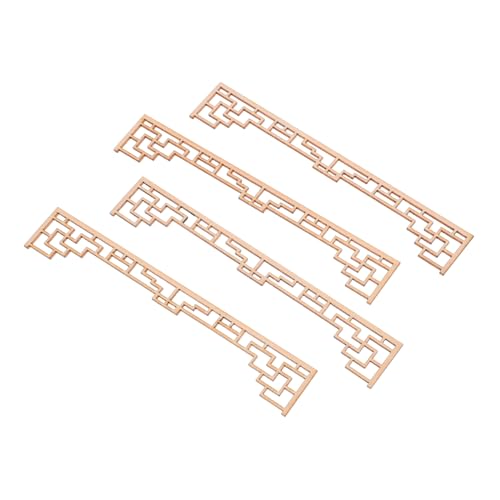 HONMEET 4 Stück Mini-paravent Aus Holz Zum Basteln Unvollendete Chinesische Architektur Geschnitzte Dekorationen DIY-puppenhauszubehör von HONMEET