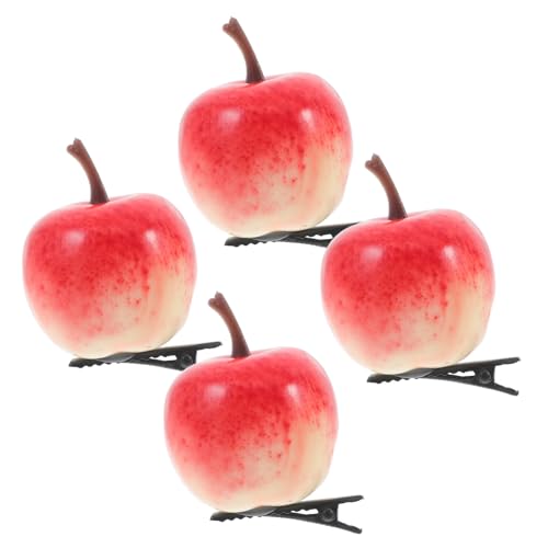 HONMEET 4 Stück Teiliges Mini Apfel Haarklammern Fruchtförmige Haarspangen Leichtes Styling für Mädchen Party Alltagsgebrauch von HONMEET