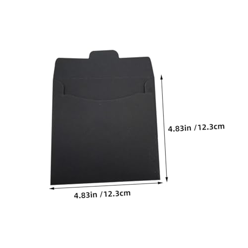 HONMEET 50 Stück CD Umschläge aus Papier Kleine Mehrzweck papiertaschen Leicht und Handlich Elegante Schwarze CD hüllen für Karten und Geschenkverpackungen für Aufbewahrung und von HONMEET