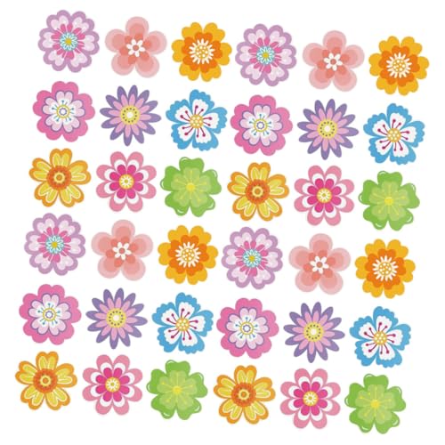 HONMEET 54 Stück Teiliges Blumen Papier Ausschnitte mit Doppelseitigem Druck Beschreibbare Pinnwand Dekoration für Klassenzimmer Bunte Frühlingsblumen Bastelmaterialien mit Klebepunkten von HONMEET