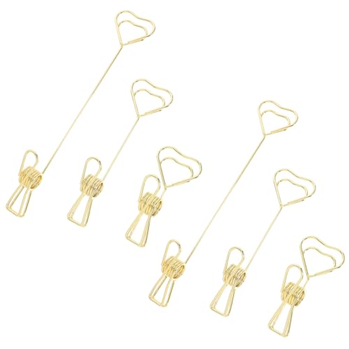 HONMEET 6 Stück Herzförmige Memo Clip Halter aus Metall Tischkartenhalter und Notizhalter für Hochzeit Büro und Dekoration Goldfarbig Vielseitig Einsetzbar und Robust von HONMEET