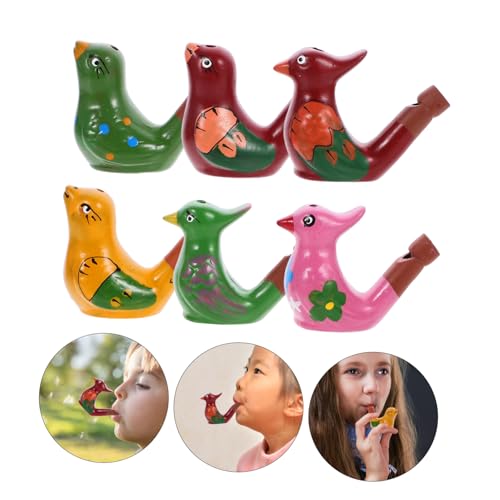 HONMEET 6 Stück Keramik Vogelpfeifen für Buntes Sicher Glatt Lackiert Geeignet als Partygeschenk und Musikalisches für Kleinkinder von HONMEET