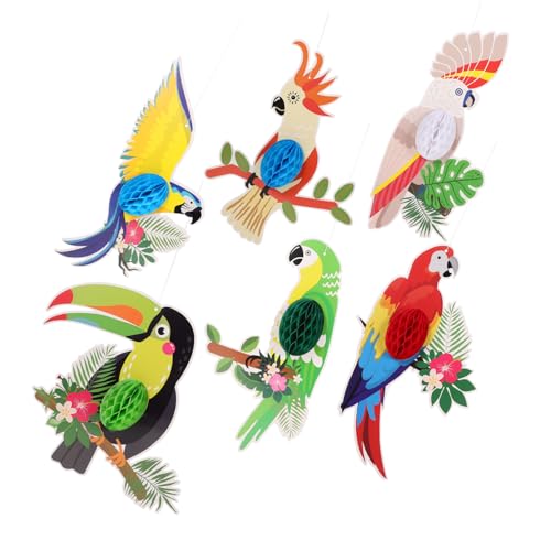 HONMEET 6 Stück Teiliges Buntes Vogelschablonen-papier- Dekorative Papagei-hängeschmuck für Klassenzimmerdeko Bastelprojekte Scrapbooking Kinderfreundlich Vielseitig Verwendbar von HONMEET