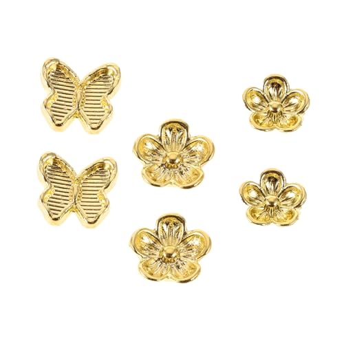 HONMEET 6 Stück Teiliges Nagel Schmuckset mit Schmetterling und Blumen Vintage Goldfarbene Legierung für Dreidimensionale Nail Art Dekorationen für Partys Hochzeiten und Diy Maniküre HONMEET 6 Stück Teiliges Nagel Schmuckset mit Schmetterling und Blumen Vintage Goldfarbene Legierung für Dreidimensionale Nail Art Dekorationen für Partys Hochzeiten und Diy Maniküre von HONMEET