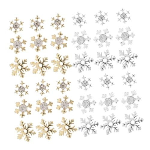 HONMEET 60 Stck. Teiliges Nagel-charms Schneeflocken Mix Gold Silber Leichte Dekorative Nail Charms für DIY Nageldesign Geeignet für Weihnachten Party Geburtstag Stilvolle Nageldekoration von HONMEET