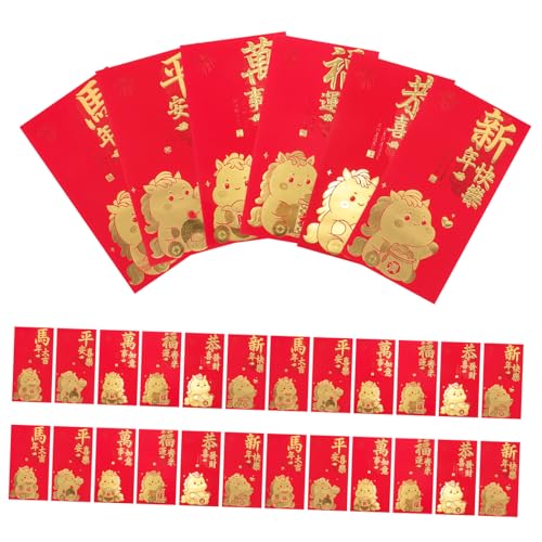 HONMEET 60 Stück Kreative Rote Umschläge Für Das Jahr Des Pferdes Vietnamesische Geldtaschen Rotes Päckchen Zum Neujahrsfest Mondumschläge Chinesische Geldumschläge Hong Bao von HONMEET