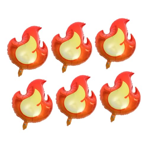 HONMEET 6Stücke Feuerform Ballons Aluminium Folienballons für Jungen Geburtstagsfeiern Dekoration für Mottopartys Langlebig und Leicht Aufzublasen für Kreative Feiern von HONMEET