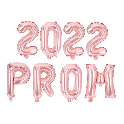 HONMEET 8 Stück Teiliges Ballon Dekorationsset Prom Abschlussparty Aluminiumfolie Ballons Zahlen Buchstaben Roségold für Schulabschluss Feier Raumdekoration von HONMEET