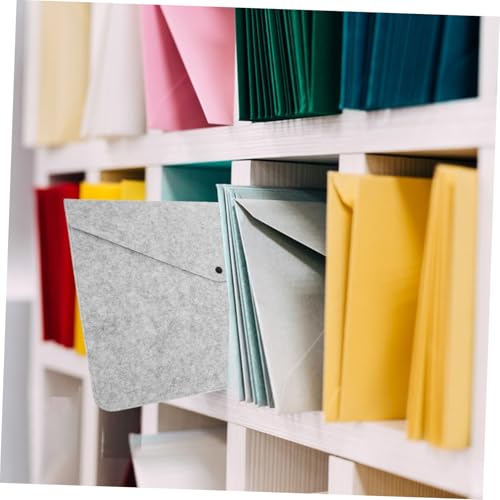 HONMEET Filz Dokumententasche mit Knopf Verschluss Tragbare Aktenmappe aus Dickem Langlebigem Filz Praktischer Organizer für Büro Schule und Business Graue Handtasche für Dokumente und HONMEET Filz Dokumententasche mit Knopf Verschluss Tragbare Aktenmappe aus Dickem Langlebigem Filz Praktischer Organizer für Büro Schule und Business Graue Handtasche für Dokumente und von HONMEET