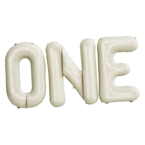 HONMEET Folienballon One in Cremeweiß Aluminiumfolie Langlebig und Wiederverwendbar Stilvolle Geburtstagsdeko für Geburtstag Einfache Handhabung Vielseitig Kombinierbar Party Zubehör HONMEET Folienballon One in Cremeweiß Aluminiumfolie Langlebig und Wiederverwendbar Stilvolle Geburtstagsdeko für Geburtstag Einfache Handhabung Vielseitig Kombinierbar Party Zubehör von HONMEET
