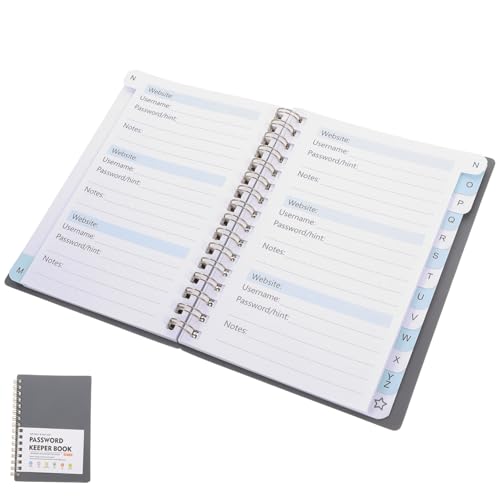 HONMEET Portables Passwort notizbuch mit Bunten Alphabetischen Registerkarten Spiralbindung für Einfaches Blättern Praktischer Passwort organizer für Senioren zur Sicheren und HONMEET Portables Passwort notizbuch mit Bunten Alphabetischen Registerkarten Spiralbindung für Einfaches Blättern Praktischer Passwort organizer für Senioren zur Sicheren und von HONMEET