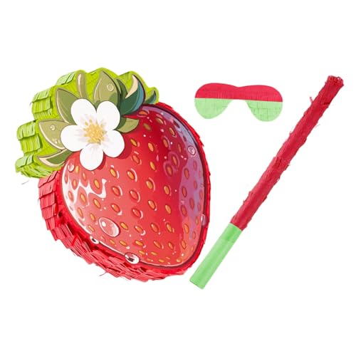 HONMEET Rotes Erdbeer-piñata Partyspielset mit Stab und Maske Karton-deko für Sommergeburtstag Lustiges Erdbeer-motto Vielseitige Geburtstags Cinco De Mayo Feier Zubehör HONMEET Rotes Erdbeer-piñata Partyspielset mit Stab und Maske Karton-deko für Sommergeburtstag Lustiges Erdbeer-motto Vielseitige Geburtstags Cinco De Mayo Feier Zubehör von HONMEET