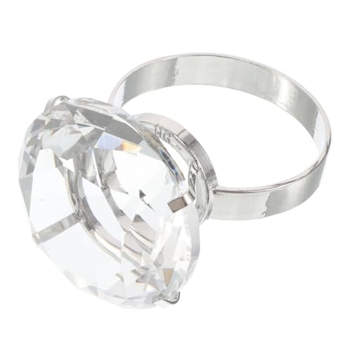 HONMEET Schimmerner Glasring Ornament Dekoration Hochzeit Großer Glas Ring Engagement Jubiläum Party Glass Ring Requant von HONMEET