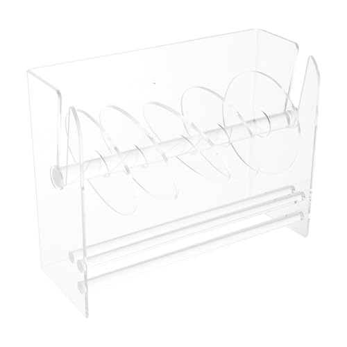 HONMEET Verstellbarer Acryl Etikettenrollen Spender Fächer Aufbewahrung Organizer für Büro und Zuhause mit Großer Kapazität Platzsparend und Langlebig für Etiketten Kleberollen von HONMEET