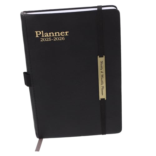 HONMEET Wochenplaner Notizbuch Monate Tragbarer Verschleißfester Terminplaner für Studium und Alltag Schwarzes Hardcover Praktisches Akademisches Planer Notizheft von HONMEET