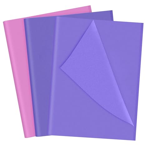 Seidenpapier Verpackungsmaterial 90 Blatt Tissue Paper Lila Seidenpapier Papier Bulk zum Verpacken Geschenktüten 50 x 35cm von HONQX