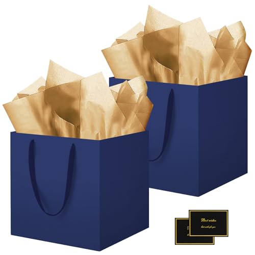 HONTIUS Geschenktüten Groß, 11.8" Quadratische Geschenktüten Geschenktüte xxl mit Taschentuch und Karten, Lächeln Geschenk Tüte Papiertüten mit Henkel 30 * 30 * 30cm Gift Bag Bags 2 Stück Blau HONTIUS Geschenktüten Groß, 11.8" Quadratische Geschenktüten Geschenktüte xxl mit Taschentuch und Karten, Lächeln Geschenk Tüte Papiertüten mit Henkel 30 * 30 * 30cm Gift Bag Bags 2 Stück Blau von HONTIUS