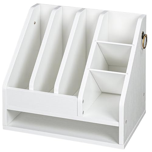 HOOBRO Schreibtisch-Organizer mit Aktenhalter, Dokumentenhalter, Papier Organizer aus Holzwerkstoff, Briefablage Ablagefächer, Büroaufbewahrung für Akten, Post, Bürobedarf, Weiß EWT33WF01N1 HOOBRO Schreibtisch-Organizer mit Aktenhalter, Dokumentenhalter, Papier Organizer aus Holzwerkstoff, Briefablage Ablagefächer, Büroaufbewahrung für Akten, Post, Bürobedarf, Weiß EWT33WF01N1 von HOOBRO