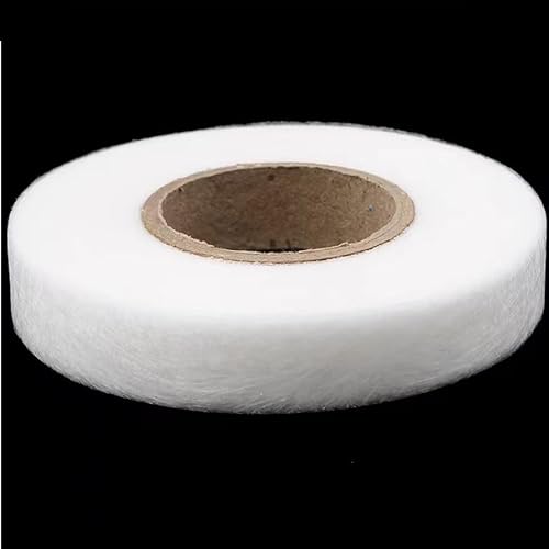 HOOCOM 64 m doppelseitiges Einlageband for Aufbügeln am Saum, schwarz, weiß, selbstklebend, Stoff, Kleidung, Einlage, Futterstoff, Zubehör (Color : White-1.5cm) von HOOCOM